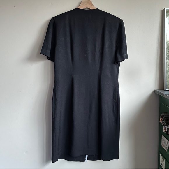 Vintage dress short sleeve buttons contrast white trim decorative pockets Sz 10 - Picture 6 of 9